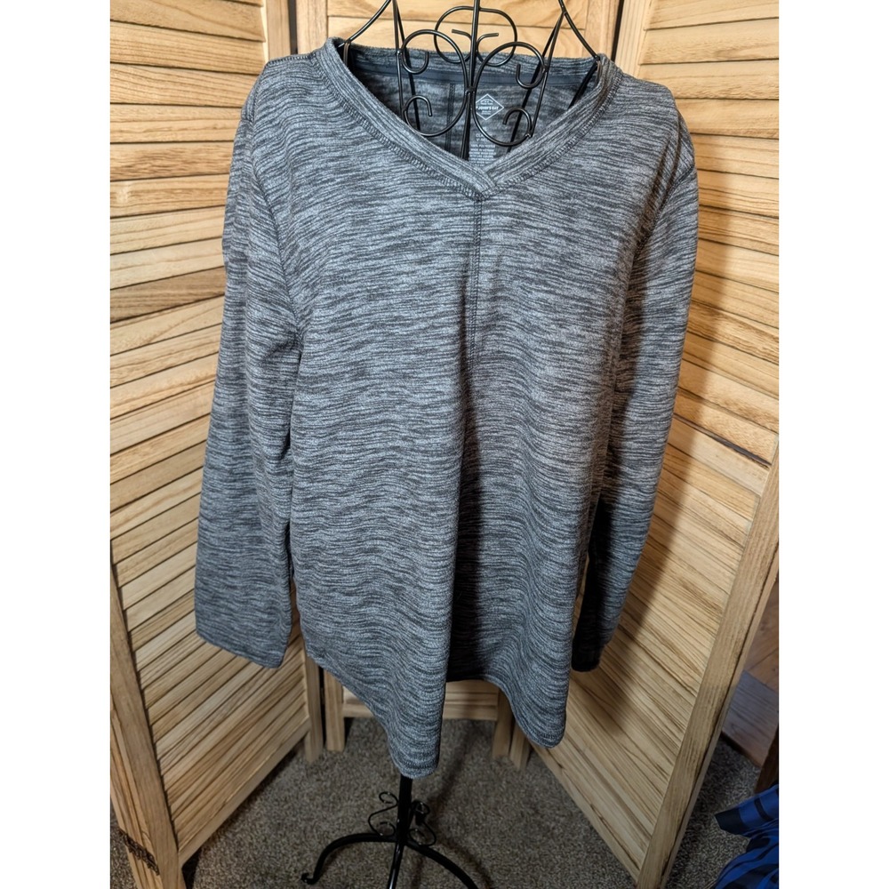 St Johns Bay Women Plus XL Gray Heathered Long Sleeve Pullover Fleece